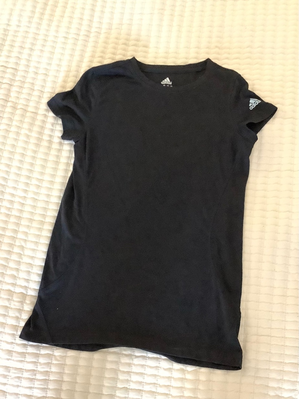 adidas Black Short Sleeve XS Tee with Logo Sleeve